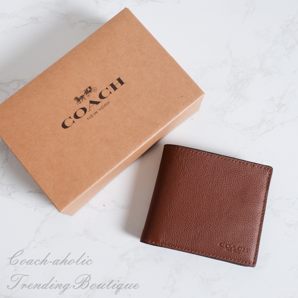 New Coach F75084 Men's Double Billfold Wallet